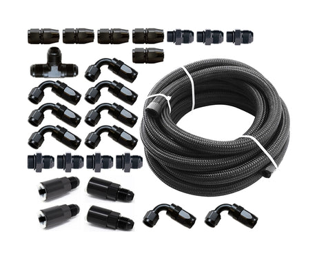 Torque Solution Braided Fuel Line Kit for -6 Aeromotive FPR & Flex Fuel Kit - 02-14 Subaru WRX Torque Solution Flex Fuel Kit  AXOPROS