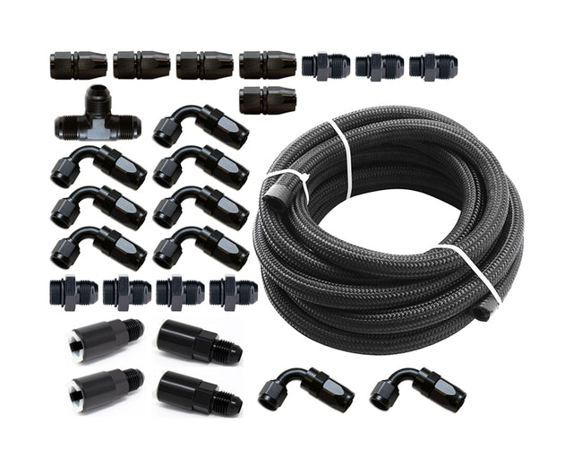 Torque Solution Braided Fuel Line Kit for -6 Aeromotive FPR & Flex Fuel Kit - 02-14 Subaru WRX Torque Solution Flex Fuel Kit  AXOPROS