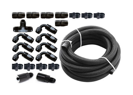 Torque Solution Braided Fuel Line Kit for -6 Aeromotive FPR: Subaru WRX 02-14 / Subaru STI 07-18 Torque Solution Fuel Rails  AXOPROS