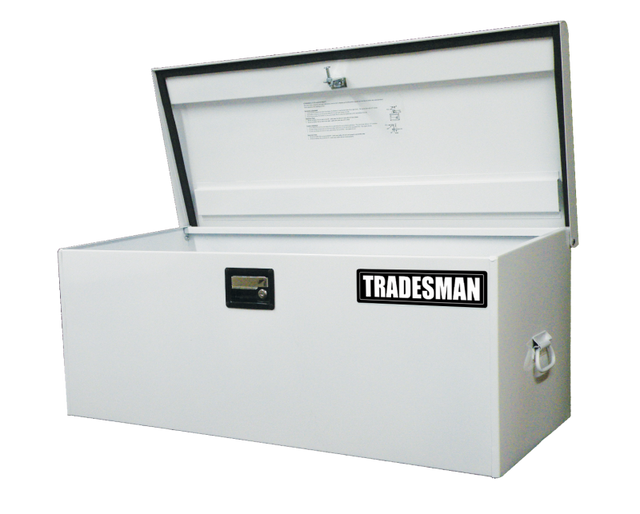 Tradesman Steel Job Site Box/Chest (Light Duty/Large) (42.75in.) - White Tradesman Truck Boxes & Storage  AXOPROS