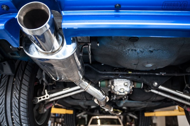 Turbo XS 04-08 Forester XT Axle Back 4in Polished Stainless Tip Muffler Turbo XS Muffler  AXOPROS