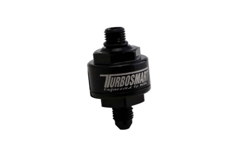Turbosmart Billet Turbo Oil Feed Filter w/ 44 Micron Pleated Disc AN-4 Male to AN-4 ORB- Black Turbosmart Oil Filter Other  AXOPROS