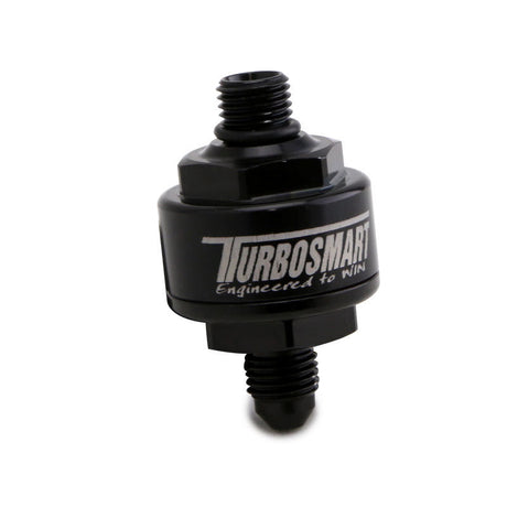 Turbosmart Billet Turbo Oil Feed Filter w/ 44 Micron Pleated Disc AN-4 Male to AN-4 ORB- Black Turbosmart Oil Filter Other  AXOPROS