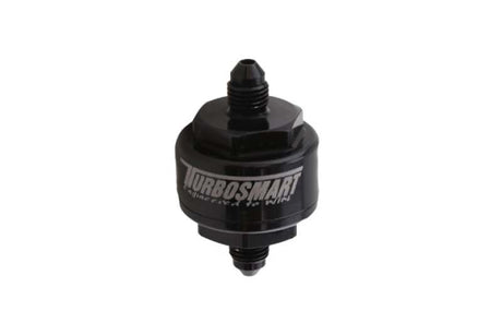 Turbosmart Billet Turbo Oil Feed Filter w/44 Micron Pleated Disc -4AN Male Inlet - Black Turbosmart Oil Filter Other  AXOPROS