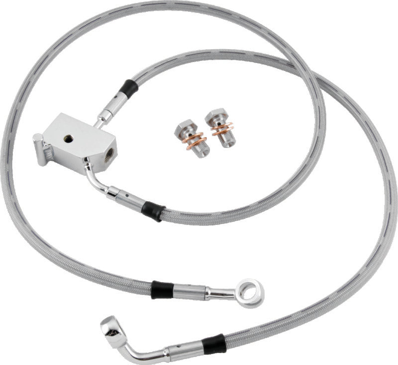 Twin Power 00-05 FXST 00-06 FLST Models Stainless Steel Dot Brake Line Kit Rear Stock Length TwinPower Brake Line Kits  AXOPROS