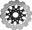 Twin Power 08-13 FLH FLT 08-16 FLHR 06-17 Dyna Front 11.8 Scalloped Floating Rotor Black Mesh TwinPower Brake Rotors - OE  AXOPROS