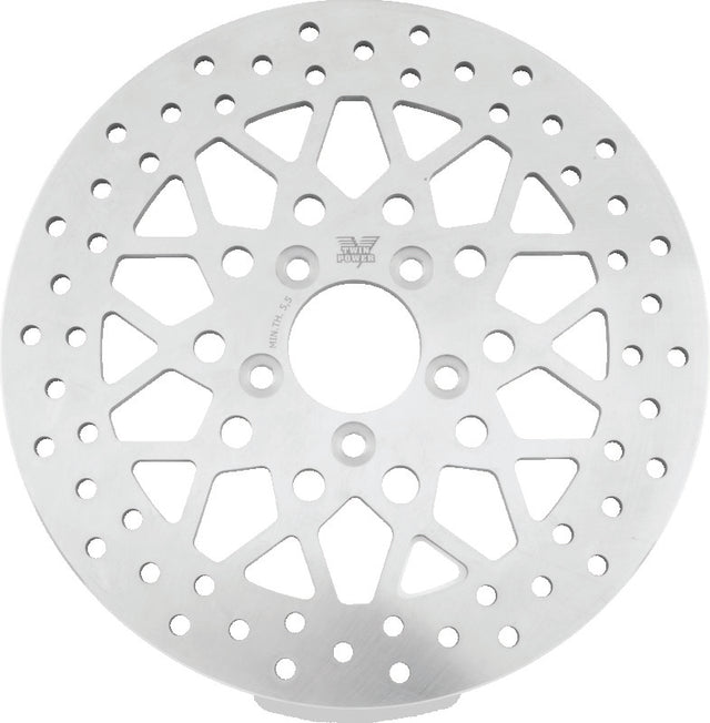 Twin Power 08-Up FLH FLT Rear 11.8 Solid Rotor Mesh TwinPower Brake Rotors - OE  AXOPROS