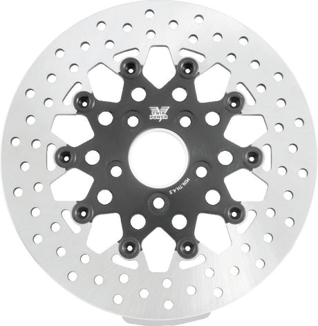 Twin Power 08-Up FLH FLT Rear 11.5 Floating Rotor Black Mesh TwinPower Brake Rotors - OE  AXOPROS