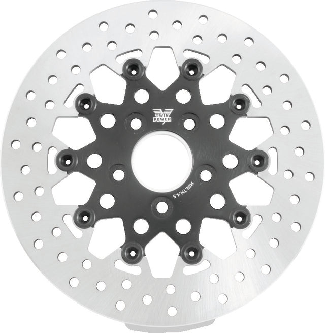 Twin Power 08-Up FLH FLT Rear 11.5 Floating Rotor Black Mesh TwinPower Brake Rotors - OE  AXOPROS
