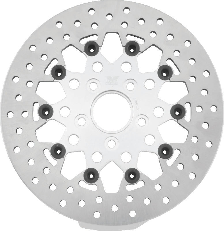 Twin Power 84-17 Big Twin Exc 08-17 FLH FLT Rear 11.5 Floating Rotor Silver Mesh TwinPower Brake Rotors - OE  AXOPROS