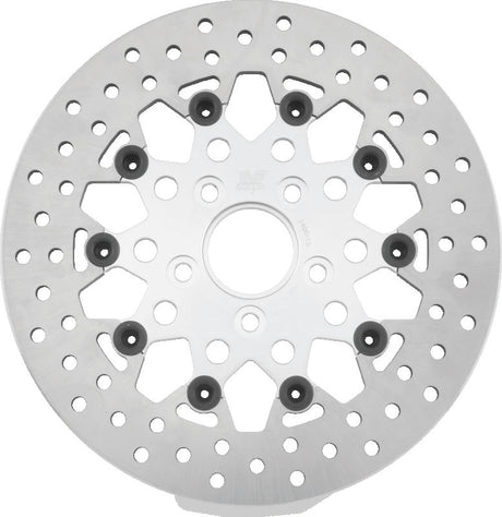 Twin Power 84-17 Big Twin Exc 08-17 FLH FLT Rear 11.5 Floating Rotor Silver Mesh TwinPower Brake Rotors - OE  AXOPROS