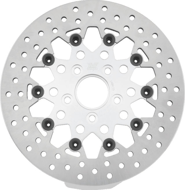 Twin Power 84-17 Big Twin Exc 08-17 FLH FLT Rear 11.5 Floating Rotor Silver Mesh TwinPower Brake Rotors - OE  AXOPROS