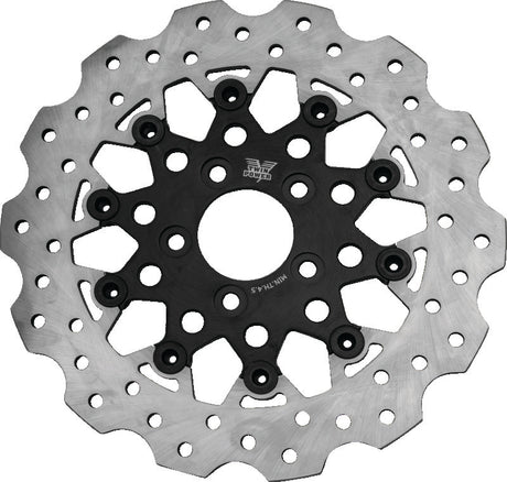 Twin Power 84-17 Big Twin Exc 08-17 FLH FLT Rear 11.5 Scalloped Floating Rotor Black Mesh TwinPower Brake Rotors - OE  AXOPROS