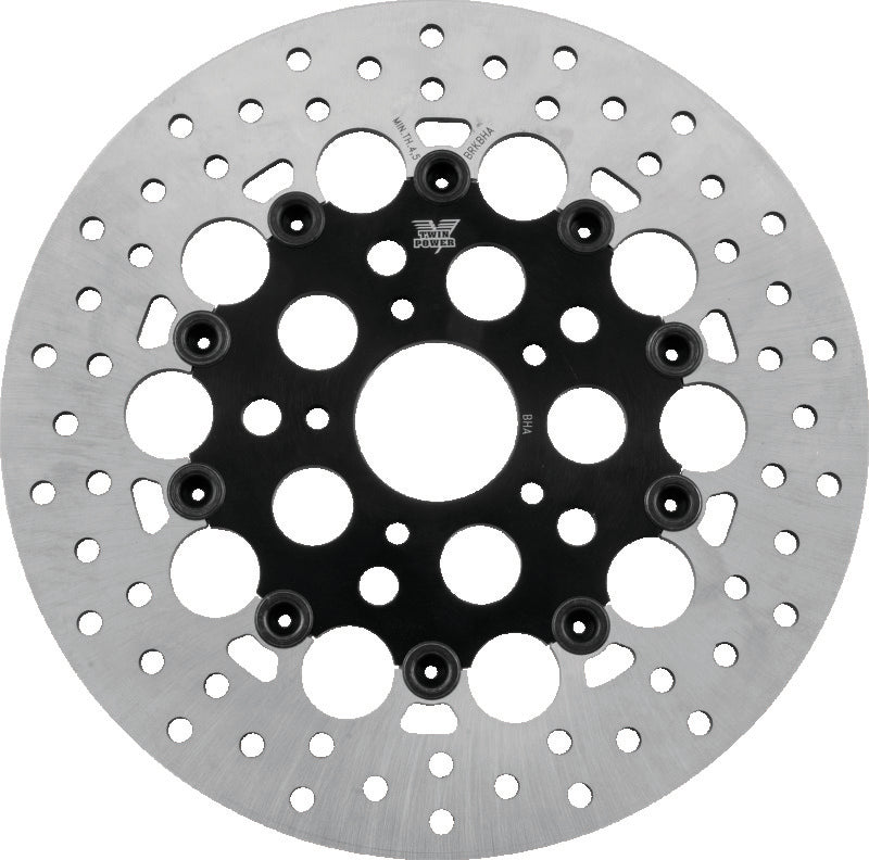 Twin Power 84-17 Big Twin Exc 11.8 and Lug Mount 84-13 XL Front 11.5 Floating Rotor W/Holes Black TwinPower Brake Rotors - OE  AXOPROS