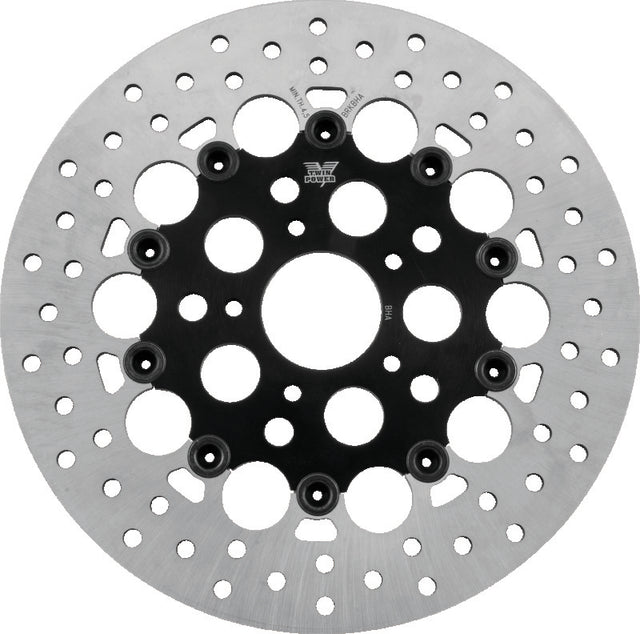 Twin Power 84-17 Big Twin Exc 11.8 and Lug Mount 84-13 XL Front 11.5 Floating Rotor W/Holes Black TwinPower Brake Rotors - OE  AXOPROS