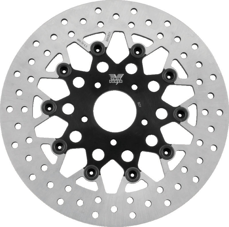 Twin Power 84-17 Big Twin Exc 11.8 and Lug Mount 84-13 XL Front 11.5in Floating Rotor Mesh Black TwinPower Brake Rotors - OE  AXOPROS