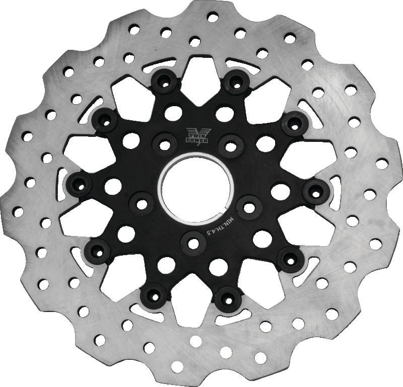 Twin Power 84-17 BT Exc 11.8 and Lug Mount 84-13 XL Front 11.5 Scalloped Floating Rotor Black Mesh TwinPower Brake Rotors - OE  AXOPROS