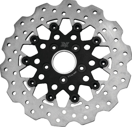 Twin Power 84-17 BT Exc 11.8 and Lug Mount 84-13 XL Front 11.5 Scalloped Floating Rotor Black Mesh TwinPower Brake Rotors - OE  AXOPROS