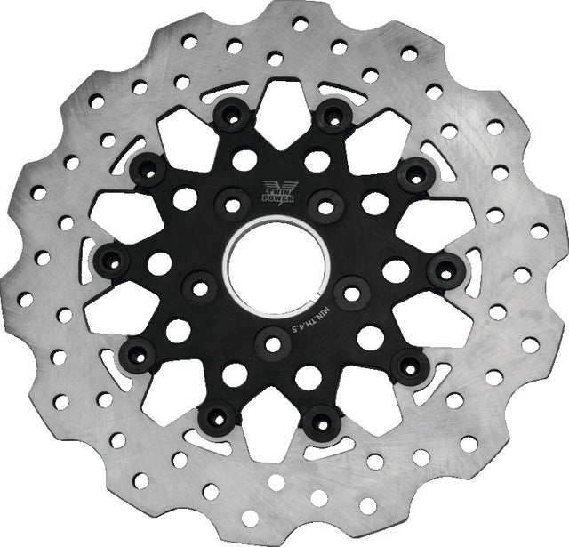 Twin Power 84-17 BT Exc 11.8 and Lug Mount 84-13 XL Front 11.5 Scalloped Floating Rotor Black Mesh TwinPower Brake Rotors - OE  AXOPROS