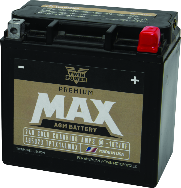 Twin Power GYZ-16HL Premium MAX Battery Replaces H-D 65958-04 Made in USA 240 CCA TwinPower Batteries  AXOPROS
