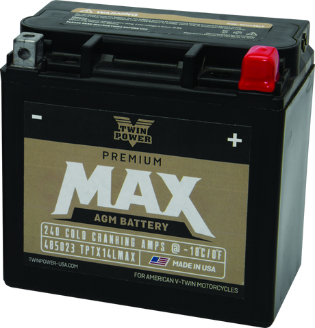 Twin Power GYZ-16HL Premium MAX Battery Replaces H-D 65958-04 Made in USA 240 CCA TwinPower Batteries  AXOPROS