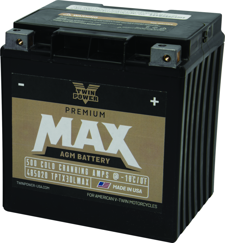 Twin Power GYZ-32HL Premium MAX Battery Replaces H-D 66010-97A Made in USA 500 CCA TwinPower Batteries  AXOPROS