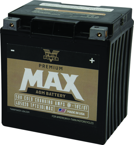 Twin Power GYZ-32HL Premium MAX Battery Replaces H-D 66010-97A Made in USA 500 CCA TwinPower Batteries  AXOPROS