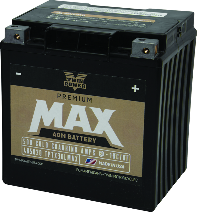 Twin Power GYZ-32HL Premium MAX Battery Replaces H-D 66010-97A Made in USA 500 CCA TwinPower Batteries  AXOPROS