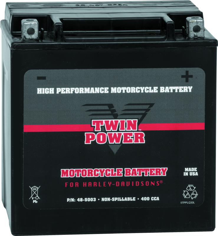 Twin Power YIX-30L High Performance Battery Replaces H-D 66010-97A Made in USA 400 CCA TwinPower Batteries  AXOPROS