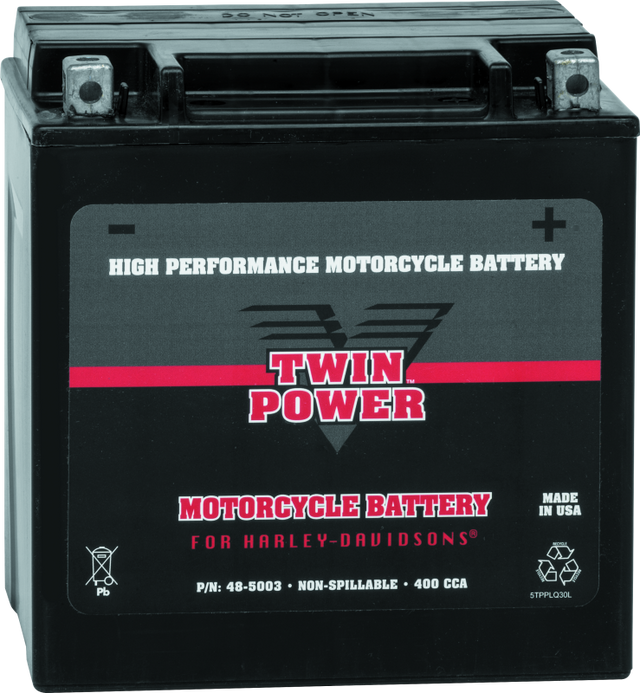 Twin Power YIX-30L High Performance Battery Replaces H-D 66010-97A Made in USA 400 CCA TwinPower Batteries  AXOPROS