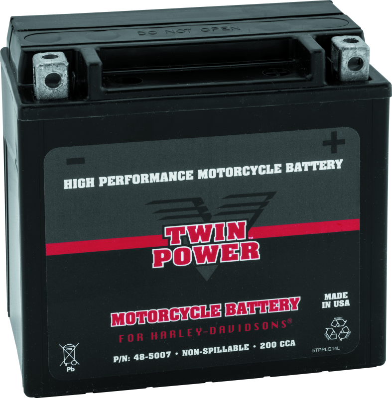 Twin Power YTX-14L High Performance Battery Replaces H-D 65958-04 Made in USA 200 CCA TwinPower Batteries  AXOPROS