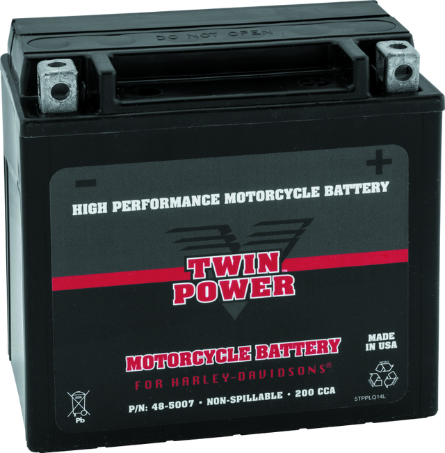 Twin Power YTX-14L High Performance Battery Replaces H-D 65958-04 Made in USA 200 CCA TwinPower Batteries  AXOPROS
