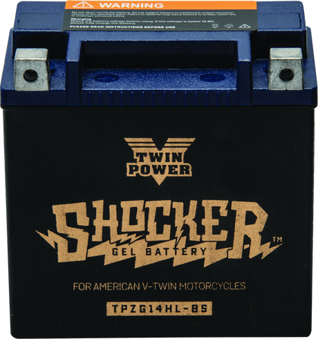 Twin Power YTX-14L Shocker Gel Battery Replaces H-D 65958-04 220 CCA TwinPower Batteries  AXOPROS