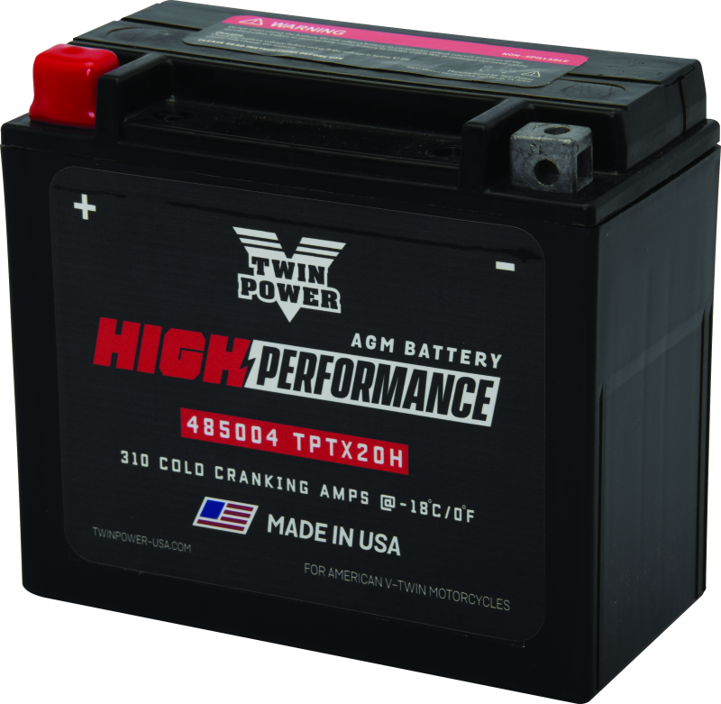 Twin Power YTX-20H High Performance Battery Replaces H-D 65991-82B Made in USA 310 CCA TwinPower Batteries  AXOPROS
