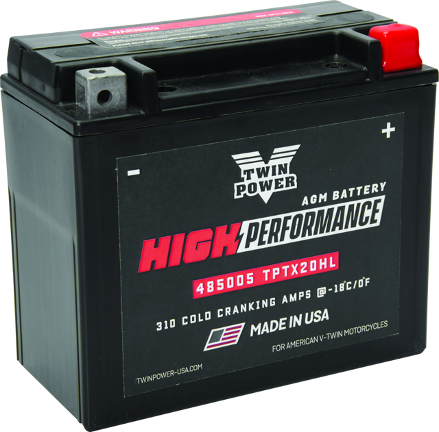 Twin Power YTX-20HL High Performance Battery Replaces H-D 65989-97A Made in USA 310 CCA TwinPower Batteries  AXOPROS