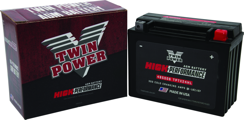 Twin Power YTX-24HL High Performance Battery Replaces H-D 66010-82A Made in USA 350 CCA TwinPower Batteries  AXOPROS