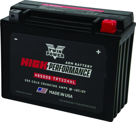 Twin Power YTX-24HL High Performance Battery Replaces H-D 66010-82A Made in USA 350 CCA TwinPower Batteries  AXOPROS