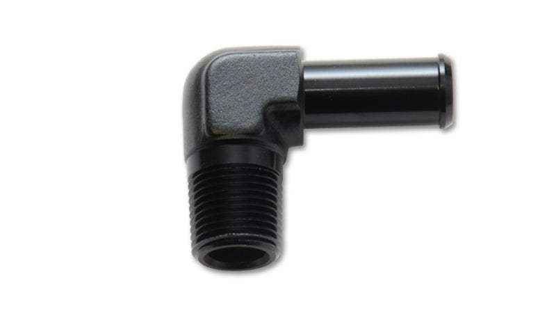 Vibrant 1/2 NPT to 5/8in Barb Straight Fitting 90 Deg Adapter - Aluminum Vibrant Fittings  AXOPROS
