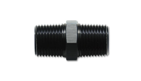 Vibrant 1/8in NPT x 1/8in NPT Straight Union Pipe Adapter Fitting - Aluminum Vibrant Fittings  AXOPROS