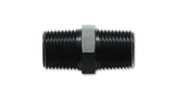 Vibrant 1/8in NPT x 1/8in NPT Straight Union Pipe Adapter Fitting - Aluminum Vibrant Fittings  AXOPROS