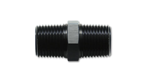 Vibrant 1/8in NPT x 1/8in NPT Straight Union Pipe Adapter Fitting - Aluminum Vibrant Fittings  AXOPROS