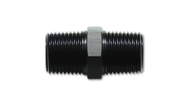 Vibrant 1/8in NPT x 1/8in NPT Straight Union Pipe Adapter Fitting - Aluminum Vibrant Fittings  AXOPROS