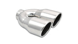 Vibrant 2.5in ID Dual 3.5in OD Round SS Exhaust Tip (Single Wall Angle Cut) Vibrant Tips  AXOPROS
