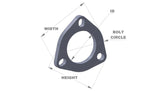 Vibrant 3-Bolt T304 SS Exhaust Flange (2.25in I.D.) Vibrant Flanges  AXOPROS