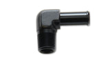 Vibrant 3/8 NPT to 1/2in Barb Straight Fitting 90 Deg Adapter - Aluminum Vibrant Fittings  AXOPROS