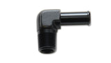 Vibrant 3/8 NPT to 1/2in Barb Straight Fitting 90 Deg Adapter - Aluminum Vibrant Fittings  AXOPROS