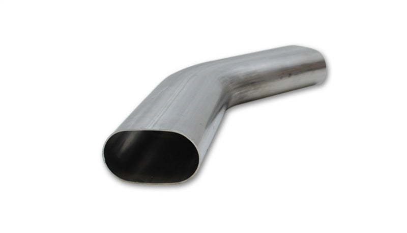 Vibrant 3.5in Oval (Nominal Size) T304 SS 45 deg Mandrel Bend 6in x 6in leg lengths Vibrant Steel Tubing  AXOPROS