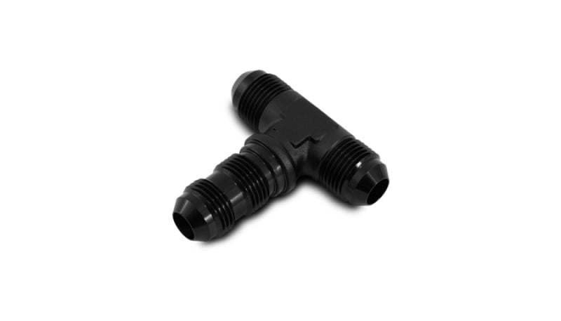 Vibrant -3AN Bulkhead Adapter Tee Fitting - Anodized Black Only Vibrant Fittings  AXOPROS