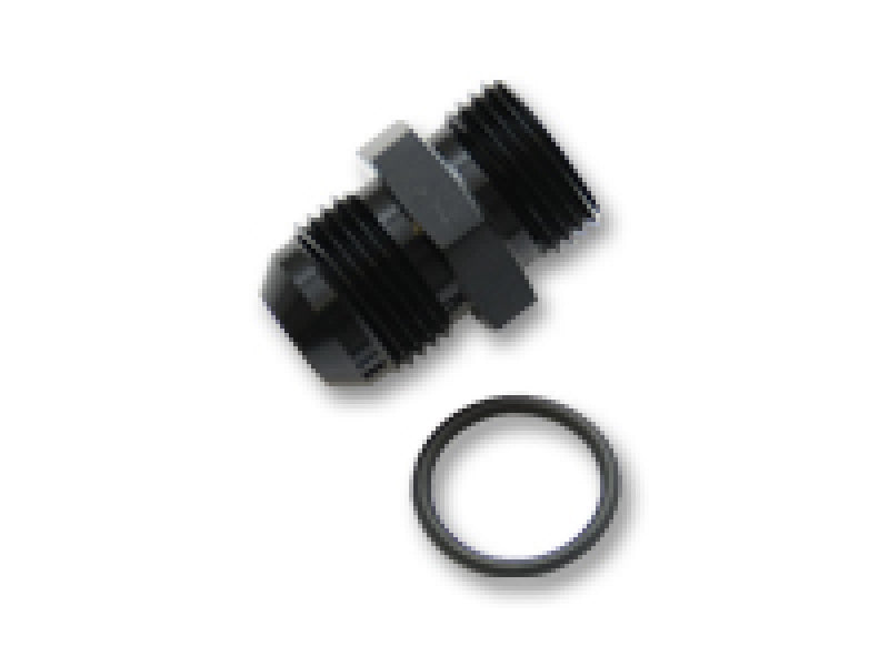 Vibrant -3AN Male Flare to -3 ORB Male Straight Adapter w/O-Ring - Anodized Black Vibrant Fittings  AXOPROS