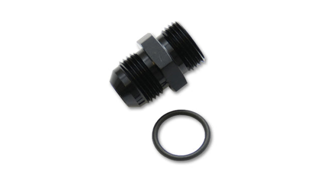 Vibrant -3AN Male Flare to -3 ORB Male Straight Adapter w/O-Ring - Anodized Black Vibrant Fittings  AXOPROS